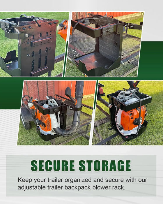 Adjustable Trailer Backpack Blower Rack Holder with Lock-3