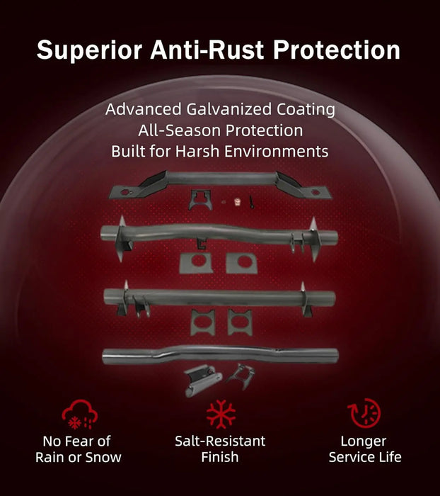 4PCS Front and Rear Fuel Tank Support Crossmember, Rear Upper Shock Mount Crossmember, Rear Spare Tire Support Crossmember Kit-3