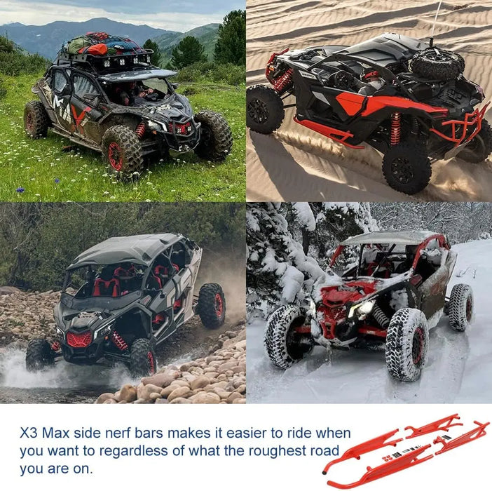 Maverick X3 Max Rock Sliders Side Nerf Bars 4 Seaters Tree Kickers-4