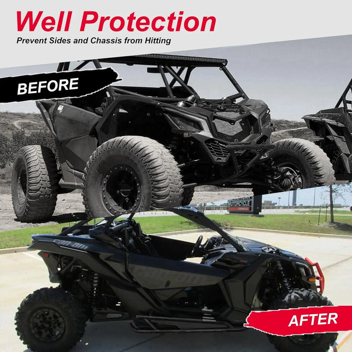 X3 Rock Sliders Nerf Bars Kit OEM Style 2-Doors Tree Kickers Compatible with Can Am Maverick X3 / Turbo/R 2017-2024-4
