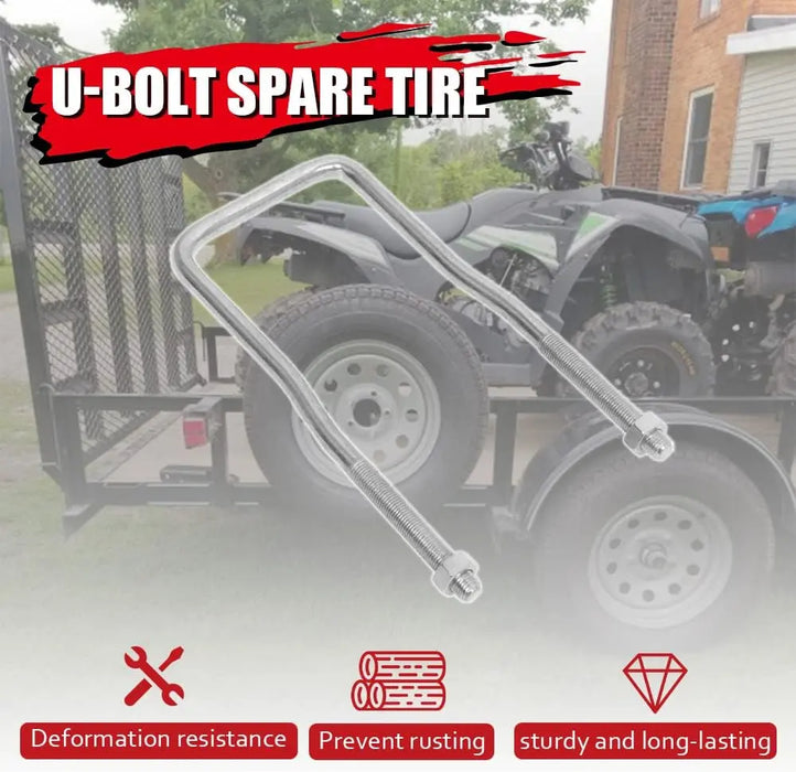 Spare Tire Carrier Zinc Plated U-Bolt Holder Bracket Side Mount for 4 or 5 Lug-4