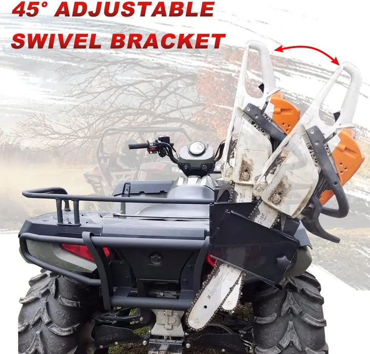 Adjustable ATV Chainsaw Mount Bracket, Chainsaw Holder Rack Universal Saw Press Carrier with Theft Deterrent Cover-4