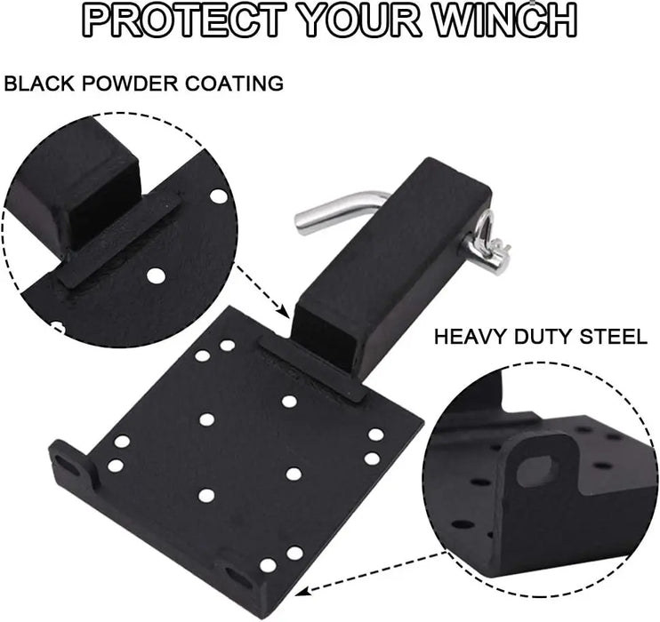 2" Receiver Universal Trailer Hitch Winch Mount Plate for ATV UTV Winch Cradle Mounting Bracket-4