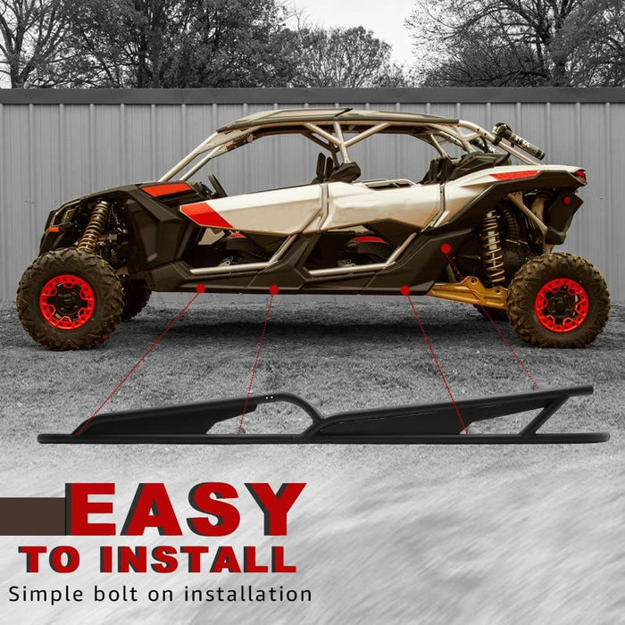Maverick X3 Max Rock Sliders Black Side Nerf Bars OEM Style 4-Doors Tree Kickers-5
