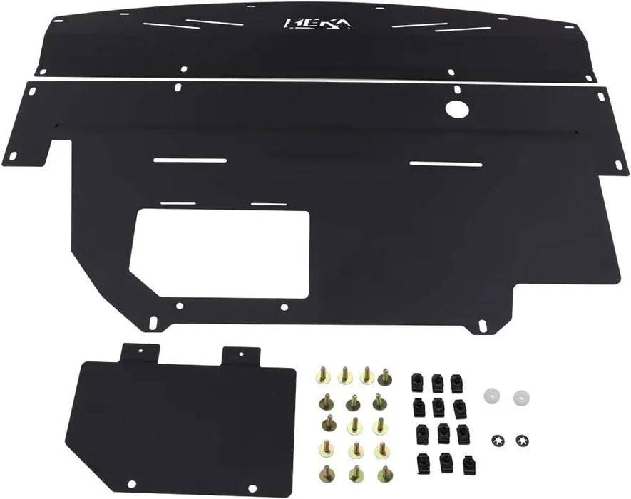 Black Aluminum Front Lower Engine Splash Shield Guard Under Tray Cover Skid Plate-5