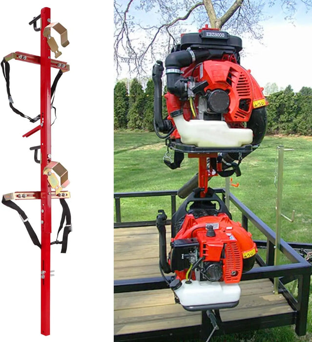 3 Place Weedeater Rack and 2 Place Backpack Blower Rack for Open Trailer-5