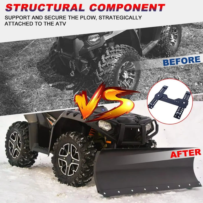 Universal Atv Snow Plow Mount Bracket with Black Powder Coating-5