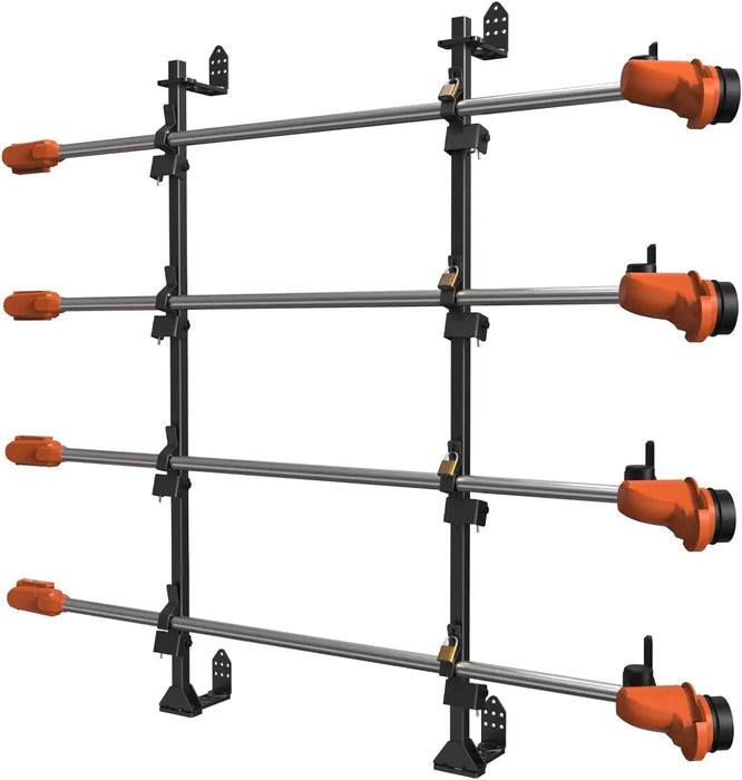  4 Place Weedeater Rack for Open/Enclosed Trailers Trimmer Rack for Trailer Landscape Truck Holder Lawn Equipment Accessories Weed Eater Racks w/Lock-9