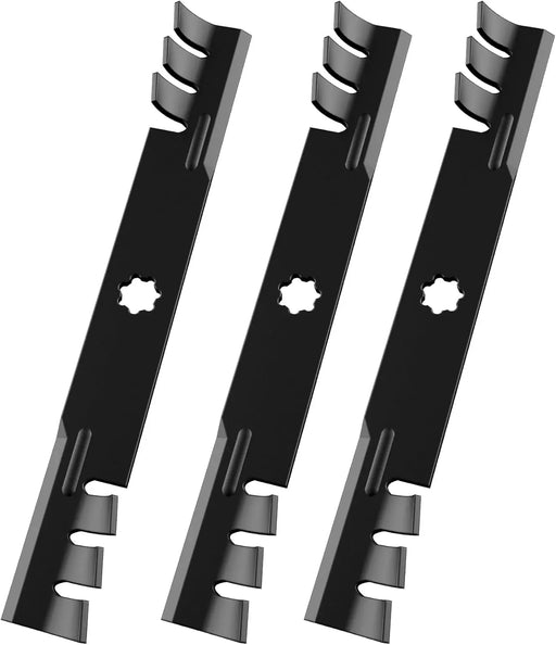 GY20852 GX21784 3pcs Lawn Mower Blades Mower Parts with 48" Deck Fit for John Deere D140 Lawn Tractors D150 D160 D155 Replaces OEM # AM137757 AM141035 GX21786 GY20852-1