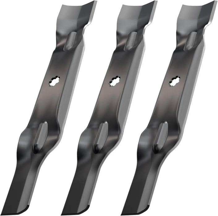 GY20852 3Pcs Mower Blades Set Fit for Most 48 Inch John Deere Lawn Mowers 145 155C D140 D150 D160 LA130 LA140 LA145 Replaces Lawn Mower Parts OEM #'s AM141035, GX21784, GX21786-8