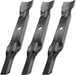 GY20852 3Pcs Mower Blades Set Fit for Most 48 Inch John Deere Lawn Mowers 145 155C D140 D150 D160 LA130 LA140 LA145 Replaces Lawn Mower Parts OEM #'s AM141035, GX21784, GX21786-8