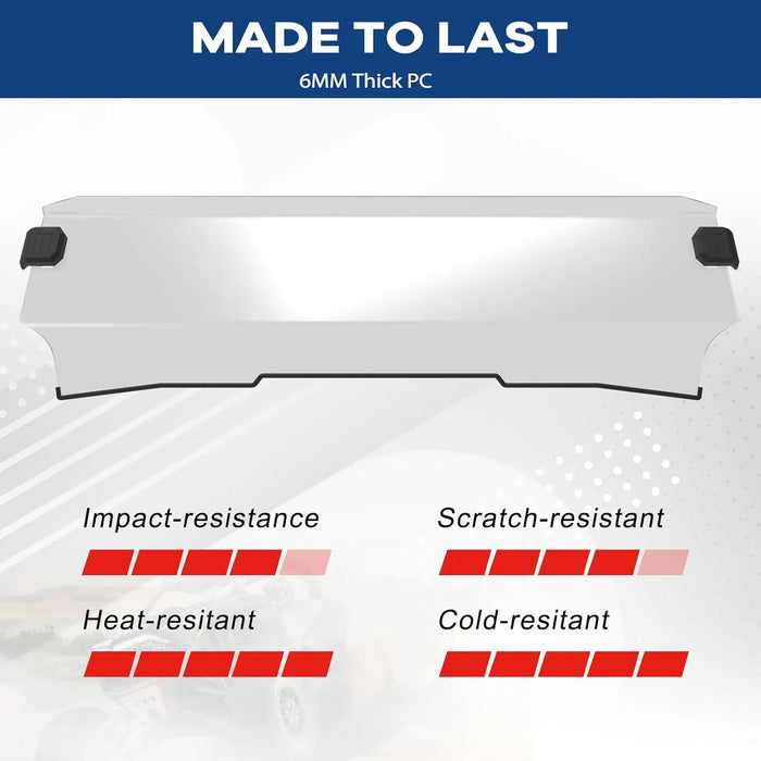 RZR Front Half Windshield - Clear Windscreen - Low Profile - Fits Polaris RZR PRO XP/XP 4 2020+, PRO R/R 4 2022+, TURBO R/4 2022+-2