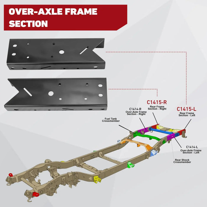 Rear Frame Rust Repair Kit Fit for 1999-2014 Chevy Silverado & GMC Sierra 1500 Pickup Truck Short Bed - Durable Truck Repair Part Accessories-6