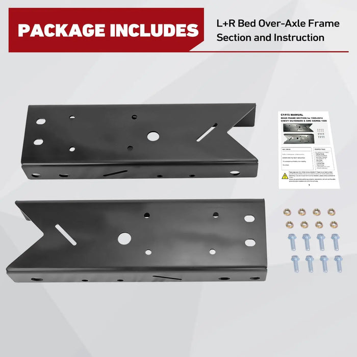 Rear Frame Rust Repair Kit Fit for 1999-2014 Chevy Silverado & GMC Sierra 1500 Pickup Truck Short Bed - Durable Truck Repair Part Accessories-7