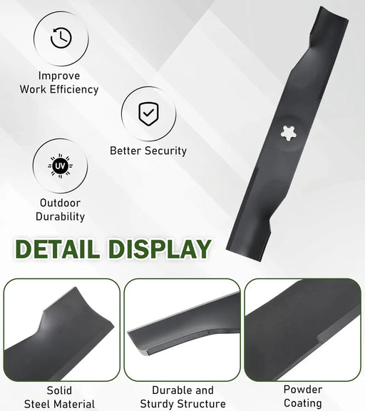 173920 3Pcs Lawn Mower Blades Set Fit for Many 48 in. Husqvarna, Cut Craftsman, Poulan Lawn Mowers Replaces Lawn Mower Parts OEM #'s 180054, PP24005, 532180054, Black-2