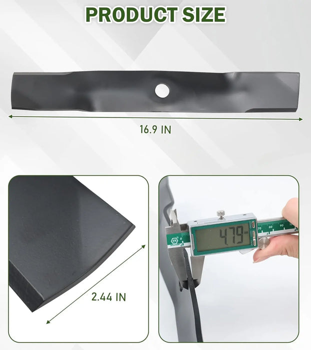 UC22009 3pcs Lawn Mower Blades Mower Replacement Parts with 48" Deck Fit for John Deere Mowers Replaces OEM # M145476 M127500 M127673-3