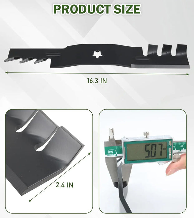 3pcs Lawn Mower Blades Mower Parts with 48" Deck Fit for Craftsman Husqvarna Poulan Lawn Mowers Replaces OEM # 173921,532173921,173920,180054,PP24005,532180054,Black-3