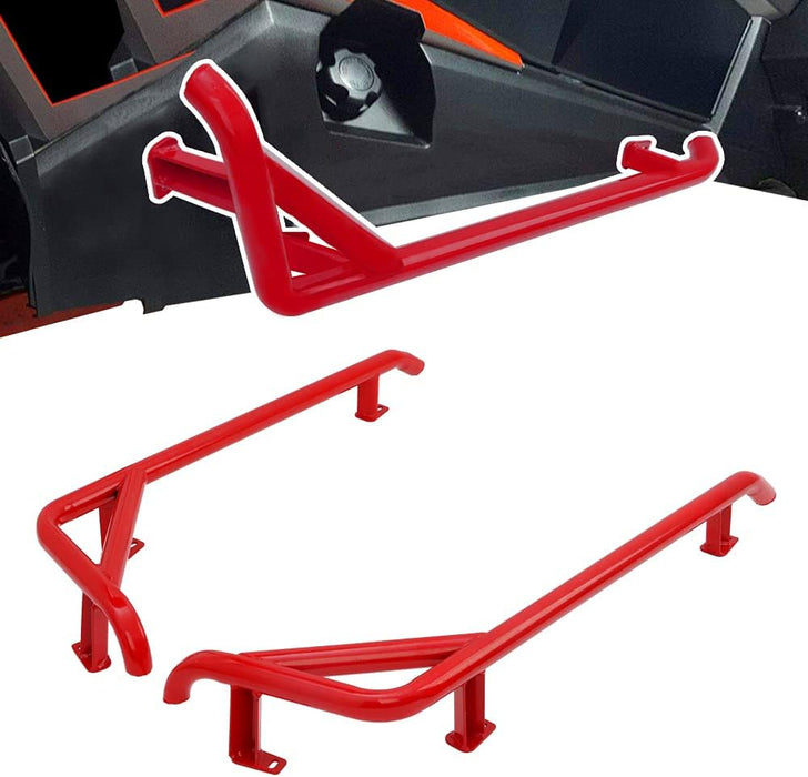 ELITEWILL RZR Nerf Bars Rock Sliders with Red Powder Coating