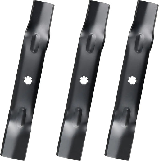GY20852 3Pcs Mower Blades Set Fit for Most 48 Inch John Deere Lawn Mowers 145 155C D140 D150 D160 LA130 LA140 LA145 Replaces Lawn Mower Parts OEM #'s AM141035, GX21784, GX21786-1