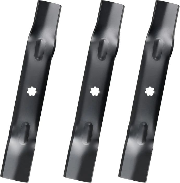 GY20852 3Pcs Mower Blades Set Fit for Most 48 Inch John Deere Lawn Mowers 145 155C D140 D150 D160 LA130 LA140 LA145 Replaces Lawn Mower Parts OEM #'s AM141035, GX21784, GX21786-1