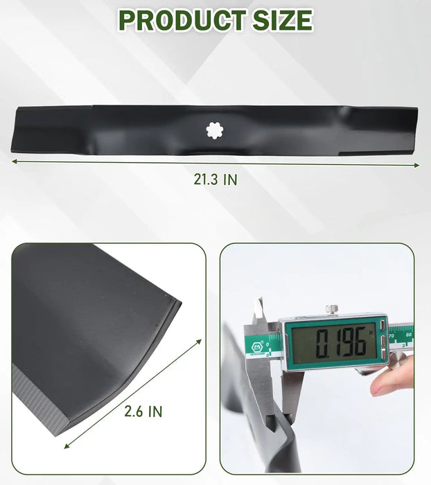 AM137327 2 Pcs Lawn Mower Blades Set Fit for 42in John Deere Mowers Lawn Mower Parts Replaces OEM #'s AM141032,M154061, Black-3