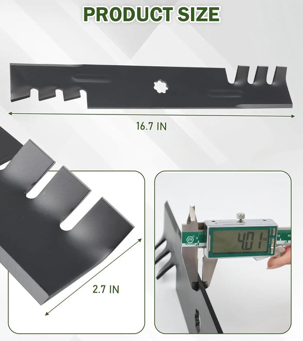 GY20852 GX21784 3pcs Lawn Mower Blades Mower Parts with 48" Deck Fit for John Deere D140 Lawn Tractors D150 D160 D155 Replaces OEM # AM137757 AM141035 GX21786 GY20852-3