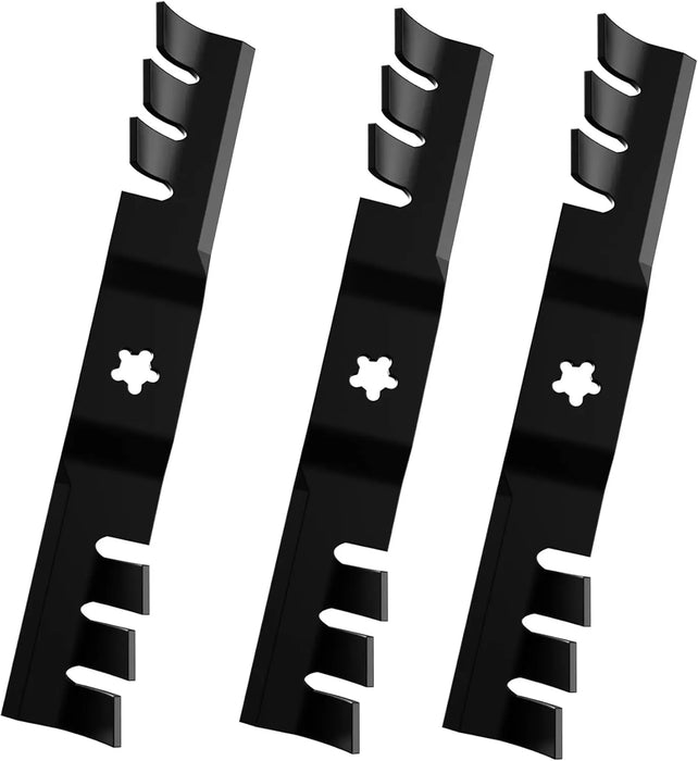 3pcs Lawn Mower Blades Mower Parts with 48" Deck Fit for Craftsman Husqvarna Poulan Lawn Mowers Replaces OEM # 173921,532173921,173920,180054,PP24005,532180054,Black-1