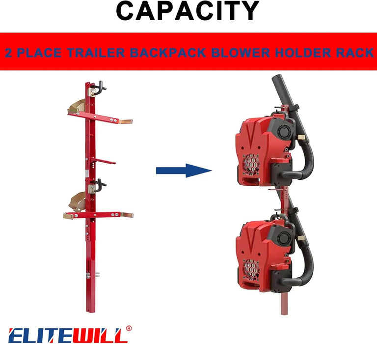 2 Place Trailer Backpack Blower Rack Storage Holder Compatible with Open Lawn Landscape Trailers Trucks - 2 Pack Backpack Blower-6