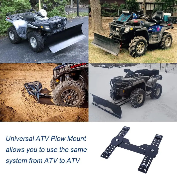 Universal Atv Snow Plow Mount Bracket with Black Powder Coating-6