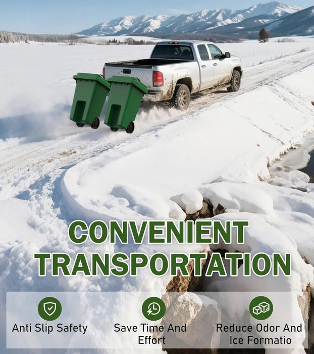 Dual Trash Can Hauler,Wheeled Garbage Can Towing Trailer Hitch Outdoor Trash Can Transporter Hauling Hitch Carrier-6
