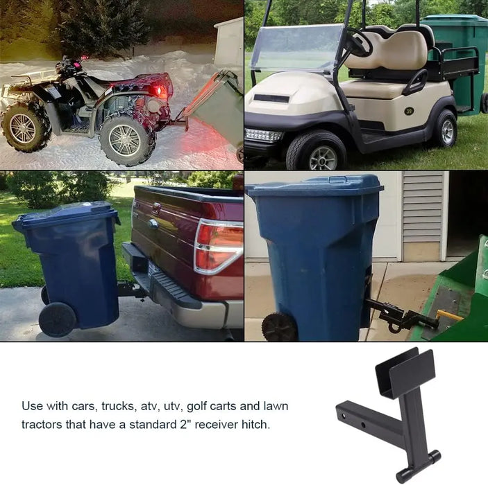 2" Trash Can Hauler Grabber Hitch Reciever, Garbage Hauling Towing Hitch Attachment-6