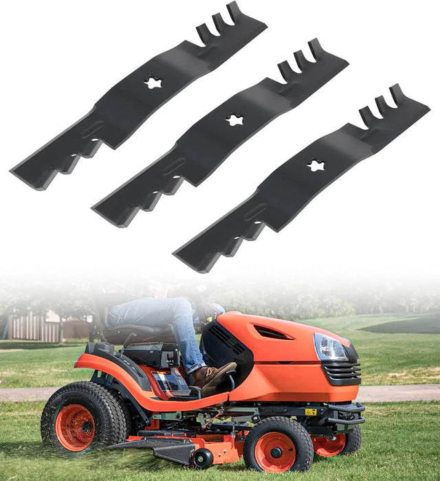 3pcs Lawn Mower Blades Mower Parts with 48" Deck Fit for Craftsman Husqvarna Poulan Lawn Mowers Replaces OEM # 173921,532173921,173920,180054,PP24005,532180054,Black-9