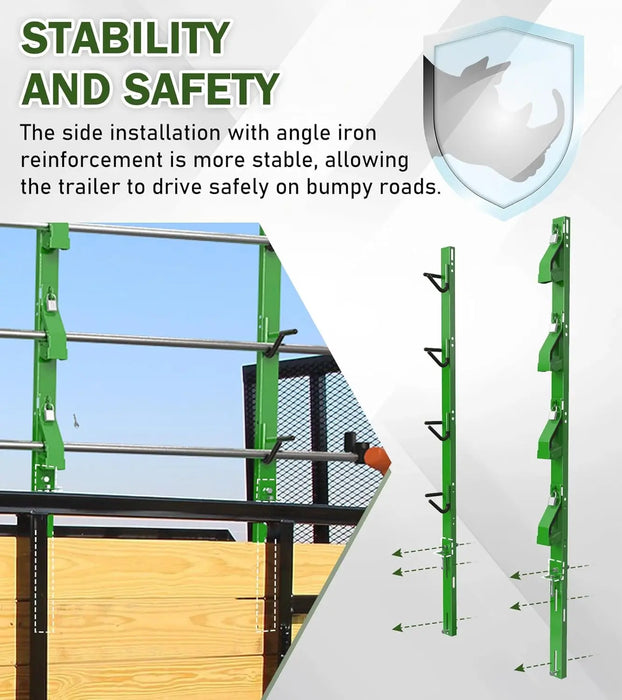 4 Place Weedeater Rack for Open Trailers Trimmer Rack Weed Eater Racks for Trailer Landscape Truck Holder Lawn Equipment Accessories w/Lock-6