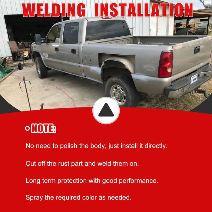 Truck Bed Upper Rear Wheel Arch Skin Repair Quarter Panels Fit for 2007-2013 Chevy Silverado 1500 2500HD Pickup 2 Pcs Black-4