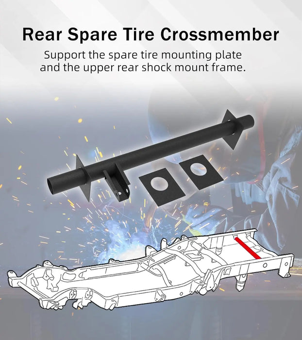 Rear Crossmember with Upper Shock Mount Fit for 2007-2017 Chevy Silverado and GMC Sierra Fuel Frame Cross Member Rear Spare Tire Support Crossmember Fit for Chevy Crossmember Accessories-6