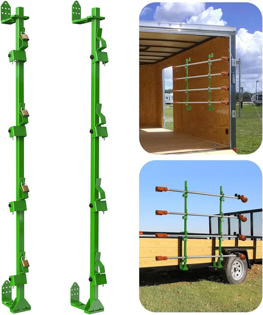 Weed Eater Rack for Open/Enclosed Trailers 4 Place Trimmer Racks Weedeater Rack for Trailer Landscape Truck Holder Lawn Equipment Accessories w/Lock-1