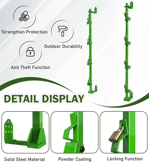 Weed Eater Rack for Open/Enclosed Trailers 4 Place Trimmer Racks Weedeater Rack for Trailer Landscape Truck Holder Lawn Equipment Accessories w/Lock-2