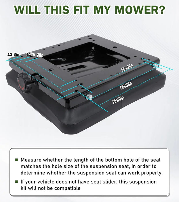 Universal Seat Suspension Kit W/O Seat Slider Track Fit for Zero Turn Lawn Mower Tractor Forklift Compatible with Most Aftermarket Seats-4