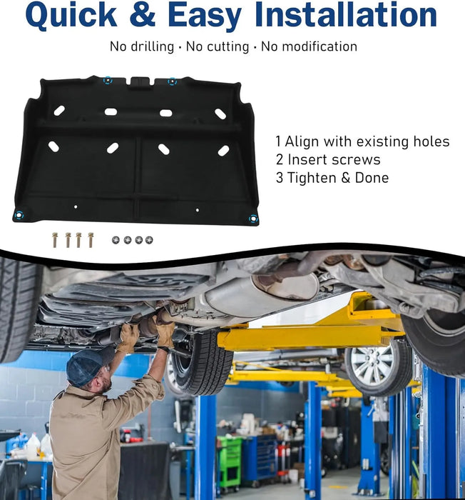 Engine Splash Shield Guard Underbody Cover Panel ML3Z-7222-D with Mounting Screws Compatible with 2015-2024 Ford F150 Gas Engine JL3Z-7222-C, Not Fit for Raptor or 3.0L Diesel-6