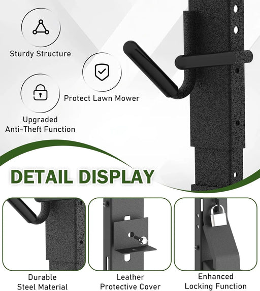 4 Place Weed Eater Racks for Open Trailers Weedeater Rack Trimmer Rack for Trailer Landscape Truck Holder Lawn Equipment Accessories w/Lock-2