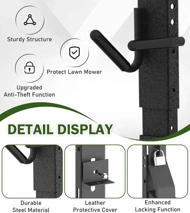 4 Place Weed Eater Racks for Open Trailers Weedeater Rack Trimmer Rack for Trailer Landscape Truck Holder Lawn Equipment Accessories w/Lock-2