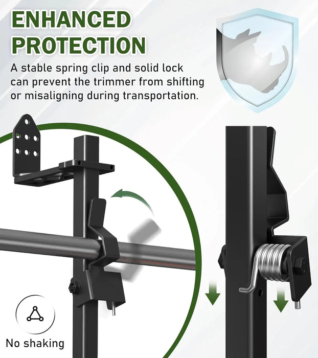  4 Place Weedeater Rack for Open/Enclosed Trailers Trimmer Rack for Trailer Landscape Truck Holder Lawn Equipment Accessories Weed Eater Racks w/Lock-4