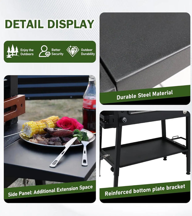 Griddle Stand With Wheels Portable Outdoor Grill Table Fit for Blackstone 17 Inch Or 22 Inch Griddle Foldable Cart Table Suitable for Travel/Camping and Outdoor Meals-9