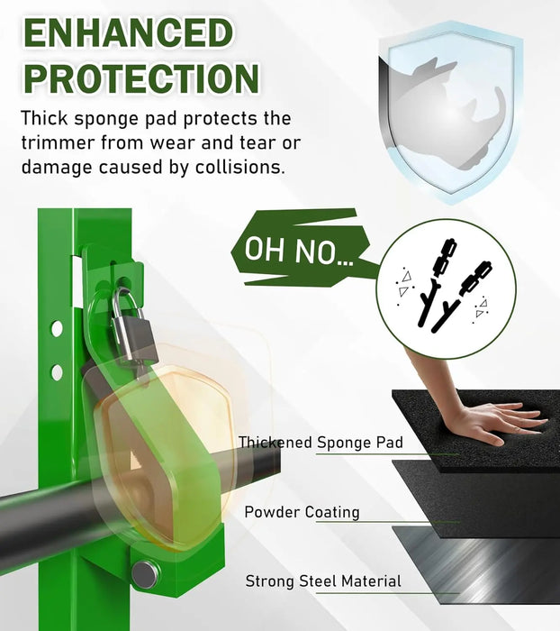 4 Place Weed Eater Racks for Open/Enclosed Trailers Trimmer Racks for Enclosed Trailer Weedeater Rack for Landscape Truck Holder Lawn Equipment Accessories w/Lock-4