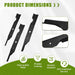 187256 3pcs Lawn Mower Blades with 54" Deck Fit for Craftsman Husqvarna Poulan Mowers Replaces OEM 187254 574292401 532187254 532187256-2