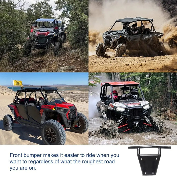 RZR Front Bumper Heavy Duty with Light Bar and Removable Skid Plate-6