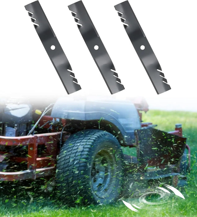 3 Mower Blade Mulching Blades Set Fit for 54 in John Deere M143520, M145516, M152726, Lawn Mower Parts, Black-1