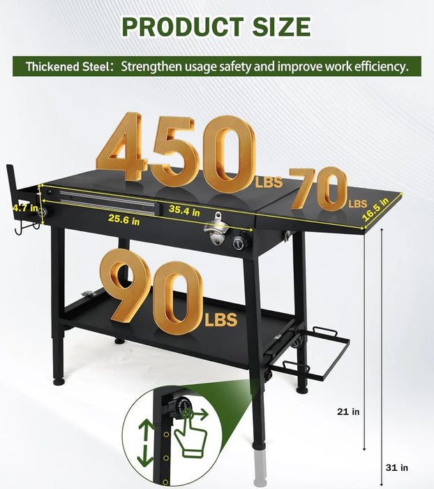 Griddle Stand With Wheels Portable Outdoor Grill Table Fit for Blackstone 17 Inch Or 22 Inch Griddle Foldable Cart Table Suitable for Travel/Camping and Outdoor Meals-5