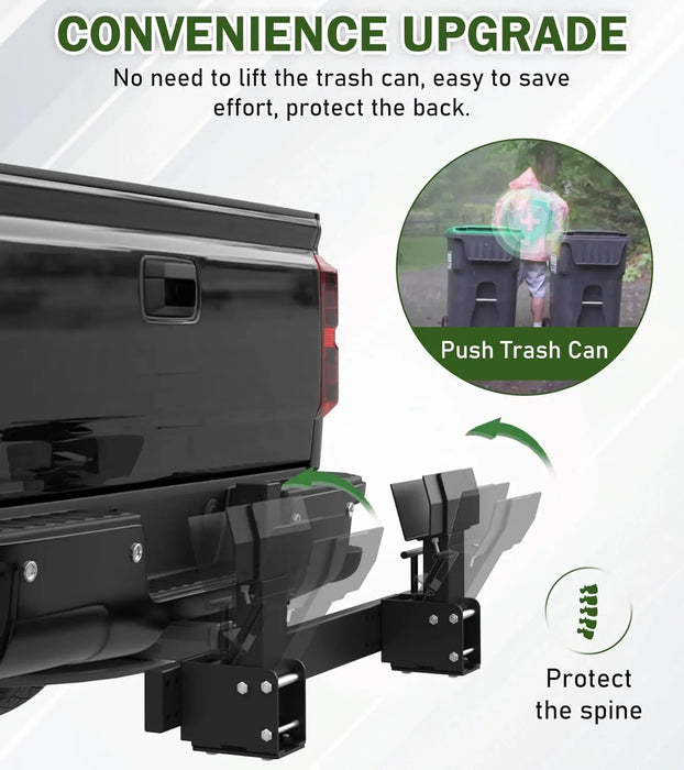  Dual Trash Can Hauler Allowing Backing-up High-Loading Garbage Can Towing Hitch Carrier Fit for Vehicle/Cars/Trucks/Golf Carts/ATV/UTV with 2" Hitch Receiver-3