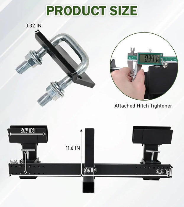  Dual Trash Can Hauler Allowing Backing-up High-Loading Garbage Can Towing Hitch Carrier Fit for Vehicle/Cars/Trucks/Golf Carts/ATV/UTV with 2" Hitch Receiver-7